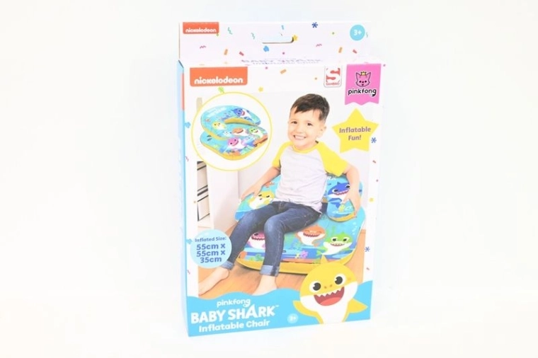 Inflatable kids armchair Baby Shark 55 × 55 × 35 cm