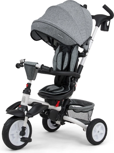 Milly Mally tricikl 6u1 Stanley rubber grey