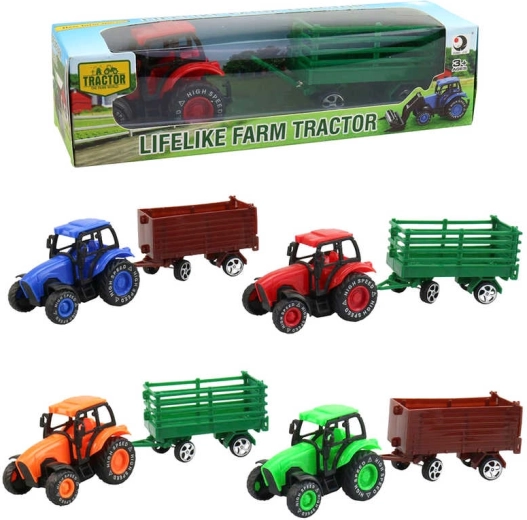 Poljoprivredni traktor s prikolicom 9 cm u kutiji - 1 komad