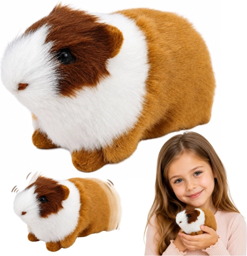 Realistična plišana zamorčica smeđe-bijela 12 cm