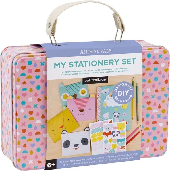 Petit Collage kreativni kovčeg – dopisni set sa životinjama