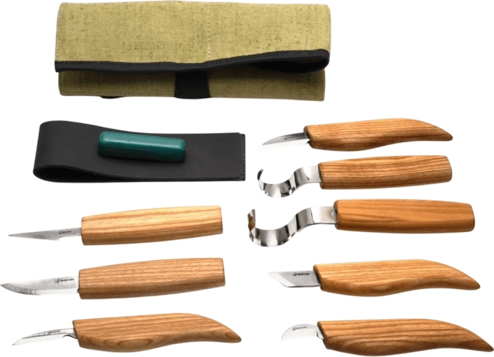 BeaverCraft set 8 noževa za drvorez u roli s priborom