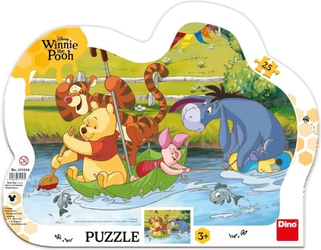 Medo Winnie Pooh na plovidbi – dječje puzzle 25 dijelova s oblikovanim okvirom