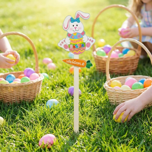 Easter garden stake bunny with egg 70 cm