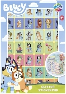 Šljokičaste naljepnice Bluey – blok od 8 listova