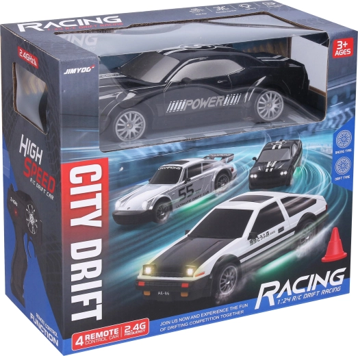 Drift RC remote-controlled car, black, 21.5 cm