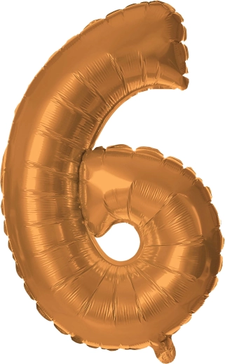 Foli balon u obliku broja 6 brončani 30 cm TORO