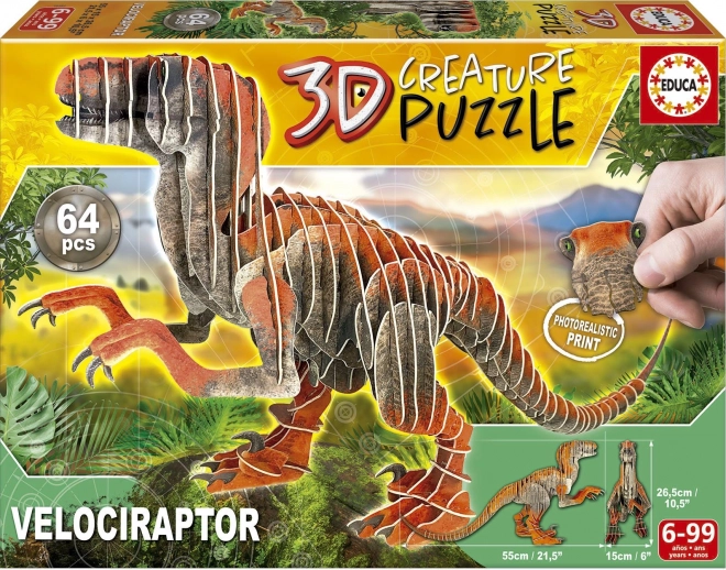 Educa 3D puzzle velociraptor 64 dijelova