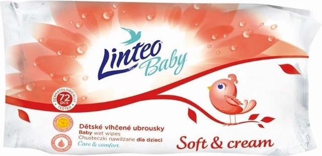 Dječje vlažne maramice Linteo Baby Soft and cream 72 kom