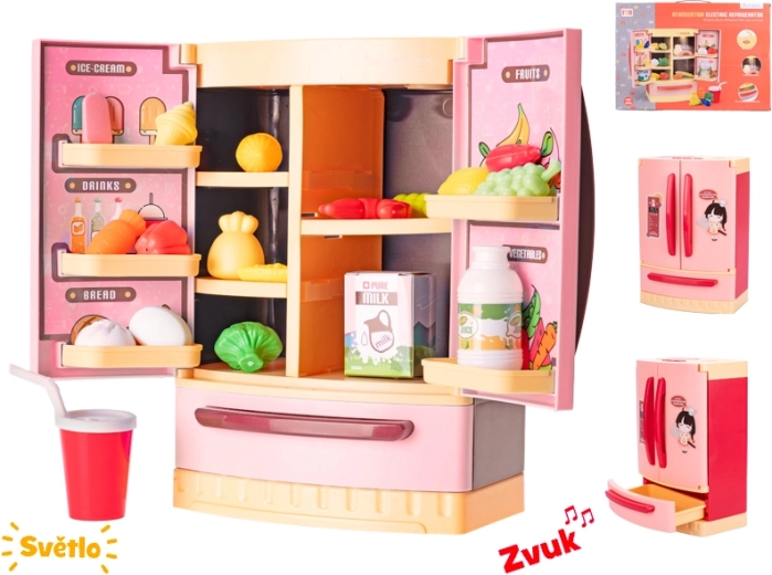 Dječji hladnjak sa svjetlom i zvukom, crveni, 26 × 18 × 12 cm