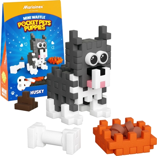 Konstruktorski set Mini Waffle Pocket Pets – haski