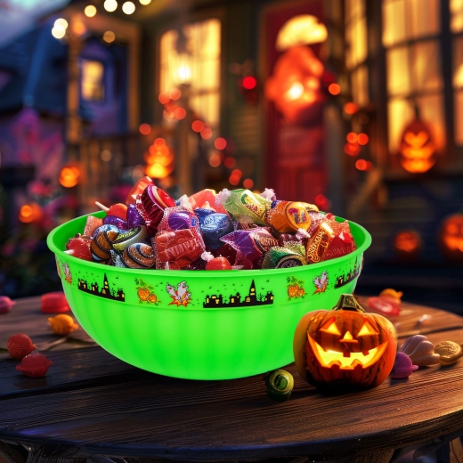 Green Plastic Halloween Serving Bowl 30 × 12 cm