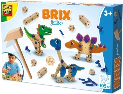 SES Brix junior dinosauri – drveni konstrukcijski set