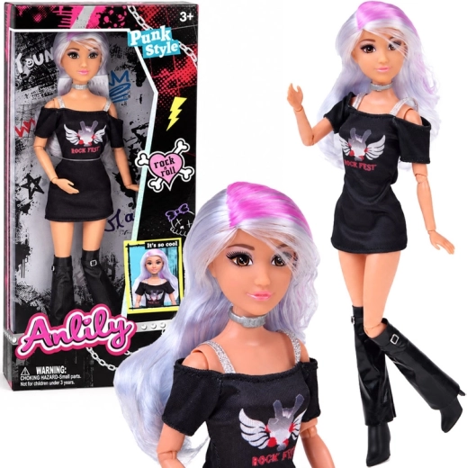 Anlily punk rock lutka sa srebrnom kosom