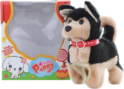 Hodajući crni psić na baterije