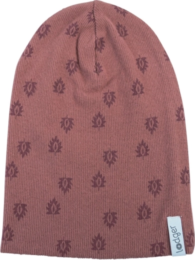 Lodger pamučna kapa Beanie print rib rosewood (1–2 godine)