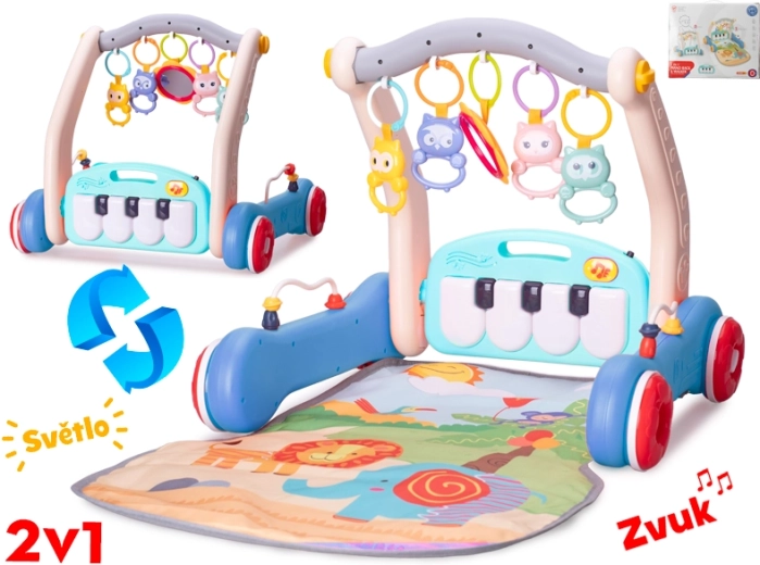 Hodalica i igraća podloga 2-u-1 za bebe s glazbenim klavirom