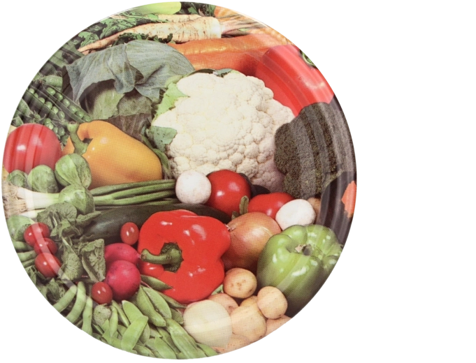 Set poklopaca za zimnicu 66 mm CHOMIK, mix povrtnih motiva, 10 kom