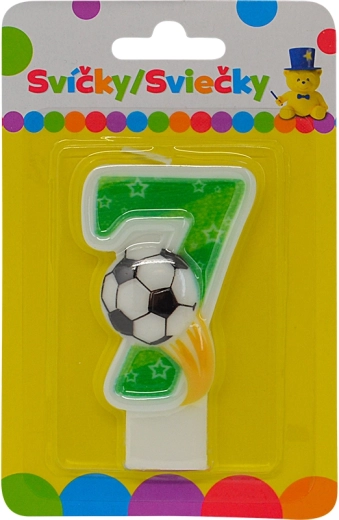 Rođendanska svijeća broj 7 s nogometnom loptom