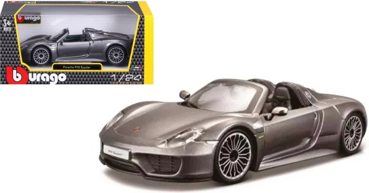 Metalni model BBURAGO 1:24 Porsche 918 Spyder – sivi