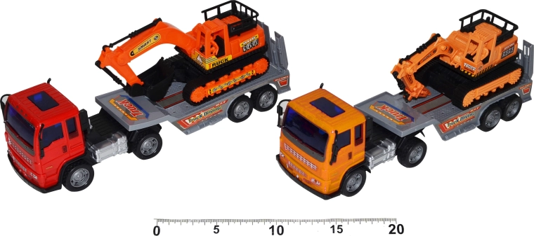 Tow Truck with Construction Vehicle 28 cm - 1 piece