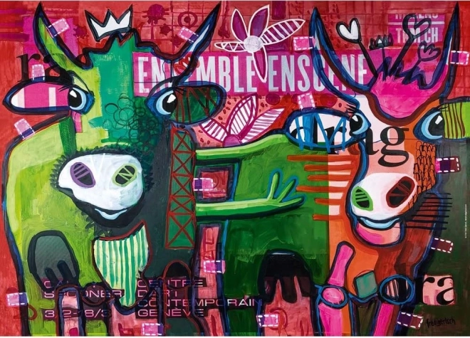 Puzzle HEYE Prugaste krave 1000 dijelova