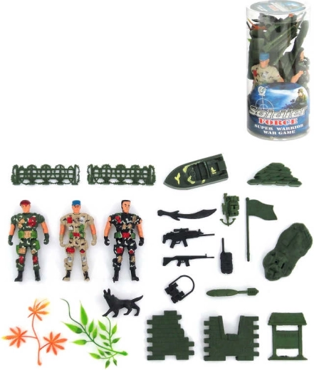 Igraći set vojnika army s dodacima u tubi
