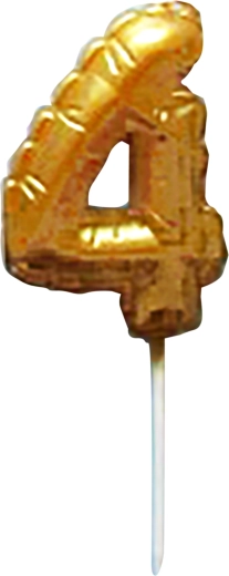 Tortna svjećica broj 4 zlatna za zabadanje 6 cm