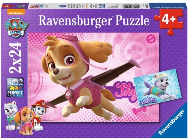 Ravensburger puzzle Paw Patrol Skye i Everest 2×24 dijelova