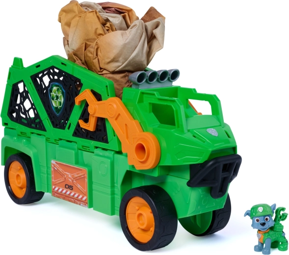 Spin Master Paw Patrol and Dinosaurs – Megasaurus dino vehicle with an inflatable dinosaur and Rocky figure