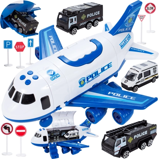 Avion s metalnim autićima 1:64 sa svjetlom i zvukom
