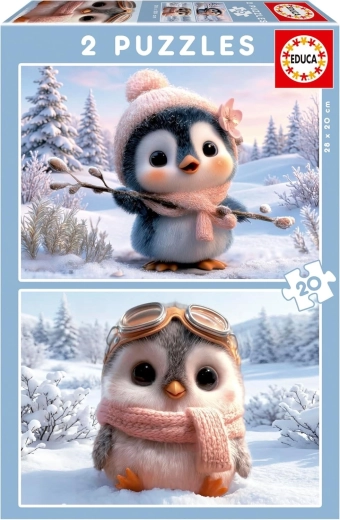Puzzle EDUCA slatki pingvini 2×20 dijelova