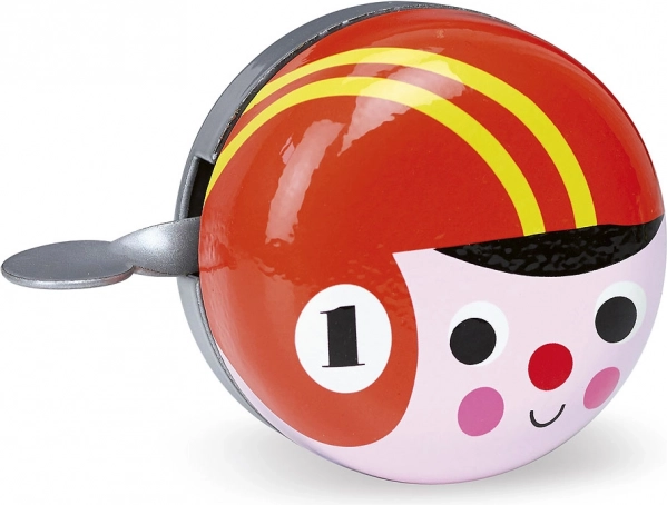 Retro zvono za bicikl crveni s vozačem