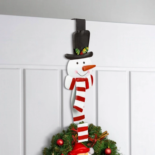 Christmas over-the-door hanging hook with St. Nicholas motif, metal, 38 cm