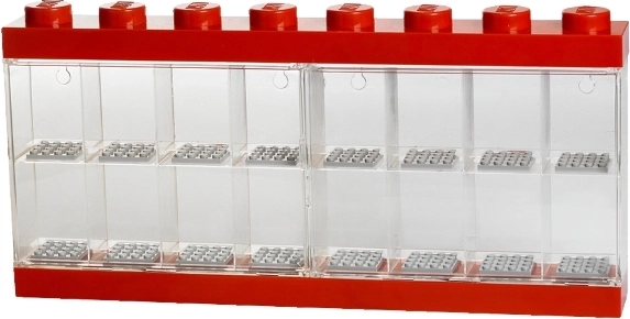 Kolekcionarska vitrina za 16 LEGO minifigurica – crvena