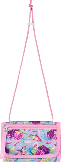 Novčanik za oko vrat s motivom cvijeća i kolibrića