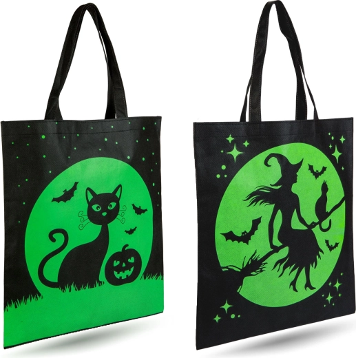 Halloween bag with cat or witch design - 1 piece
