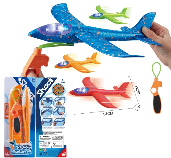 Lansirajući avion s LED svjetlima 34 cm