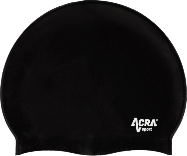 ACRA sport black silicone swimming cap - 1 piece