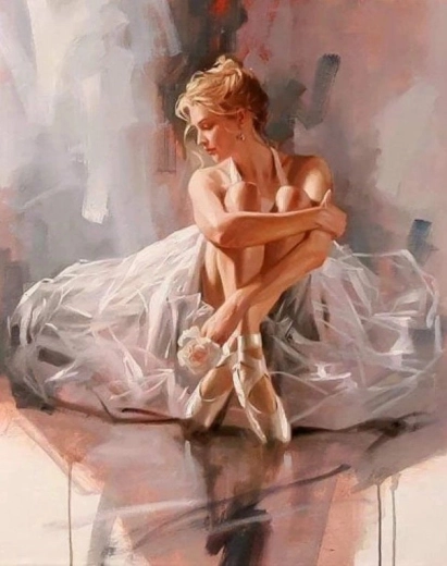 Dijamantno slikanje balerina 30 × 40 cm