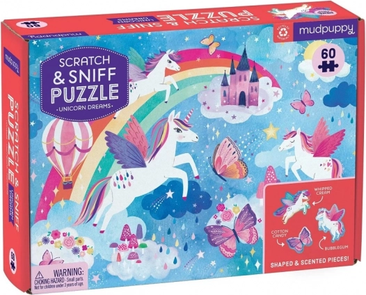 Mudpuppy puzzle Snovi jednoroga s mirisom, 60 dijelova