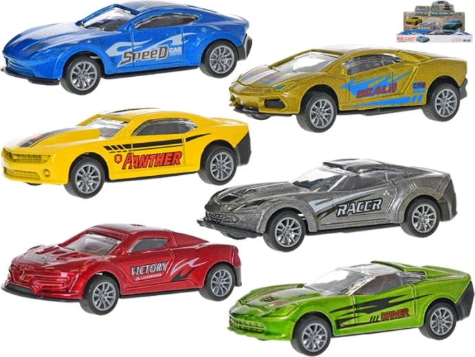 Metalni sportski autić s povratnim mehanizmom 8 cm