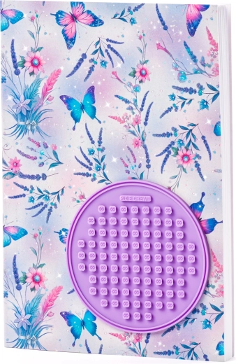 Bilježnica A5 s leptirima i silikonskom pločicom PIXIE CREW
