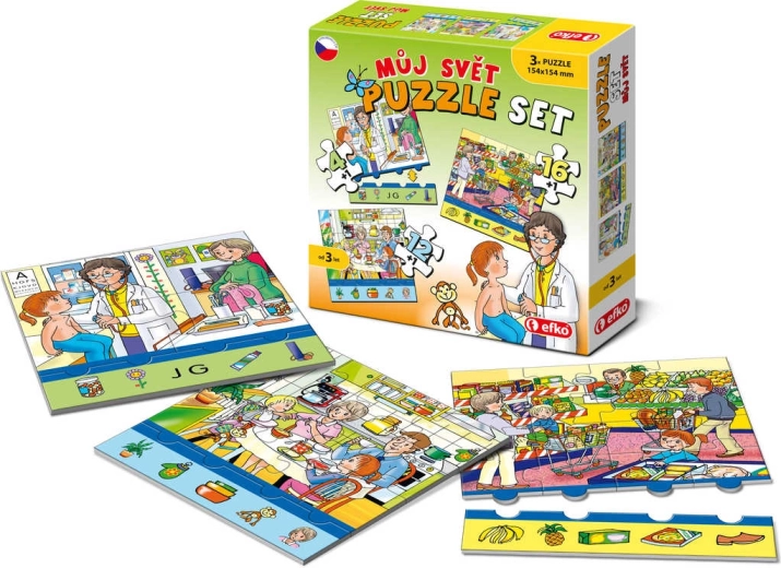 Efko puzzle My World 3 in 1 (4, 12 and 16 pieces)