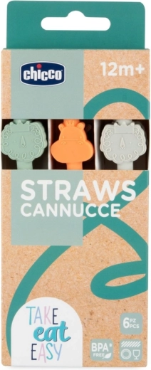 Chicco silicone straws 6 pcs, 12m+