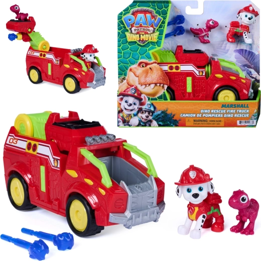 Spin Master Paw Patrol film Dino Rescue – vatrogasno vozilo Marshall 20 cm s figuricama i projektilima