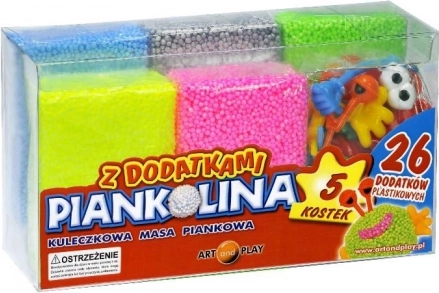 Pjenasta plastelina 5 boja s 26 dodataka