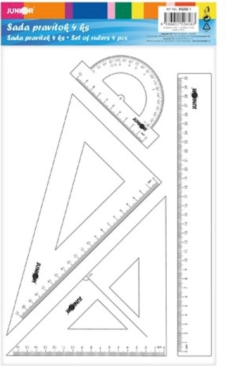set ravnala 4 komada prozirni