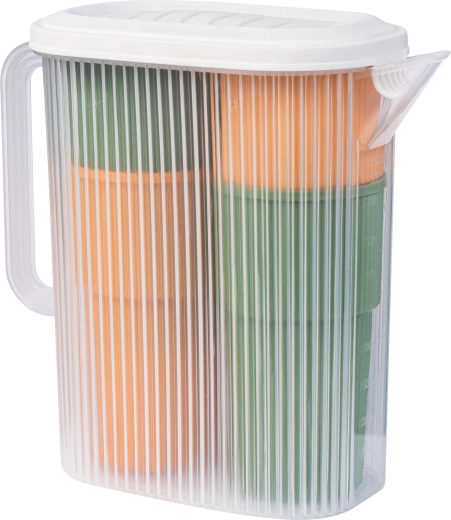 Plastični set: vrč 3 l i 4 čaše – zelena/narančasta