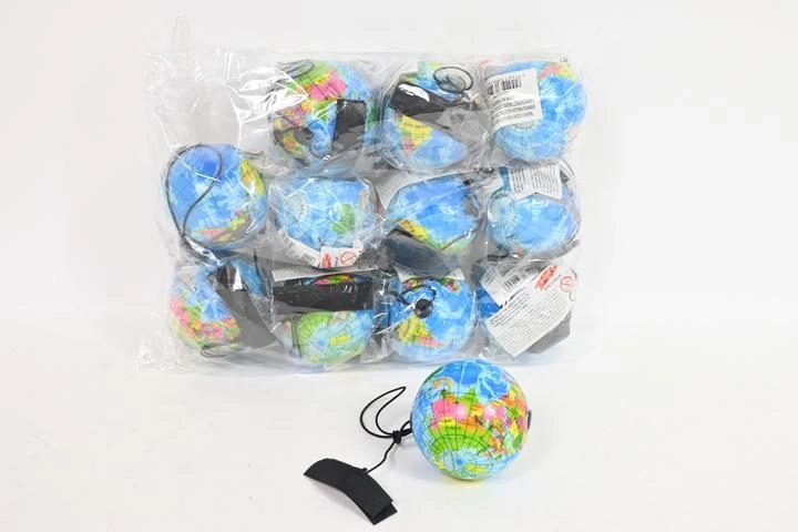 Loptica globus na gumici 6,3 cm (12 kom)
